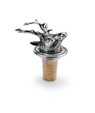 Pewter deer wine cork
