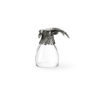 Pewter shot glass goat