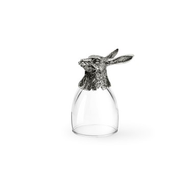 Pewter shot glass hare