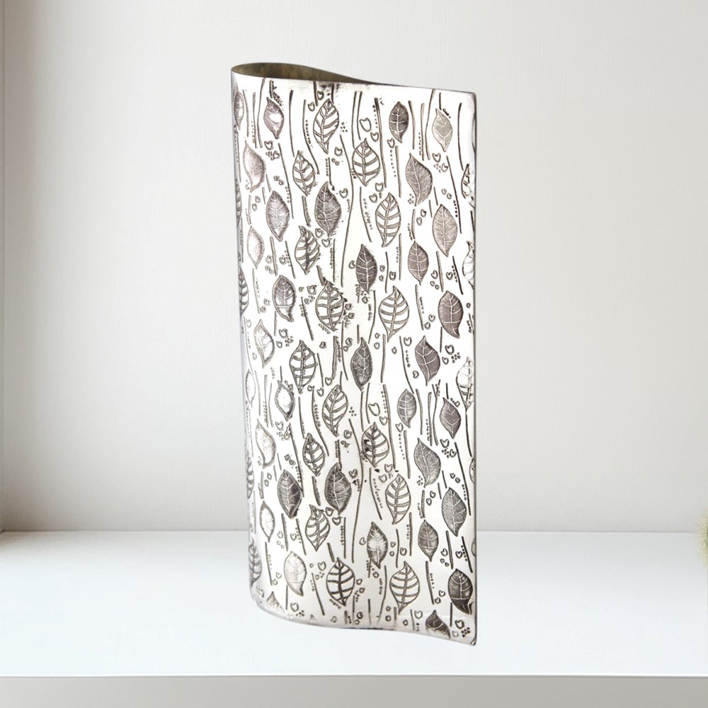 Large Leaf Pewter Vase