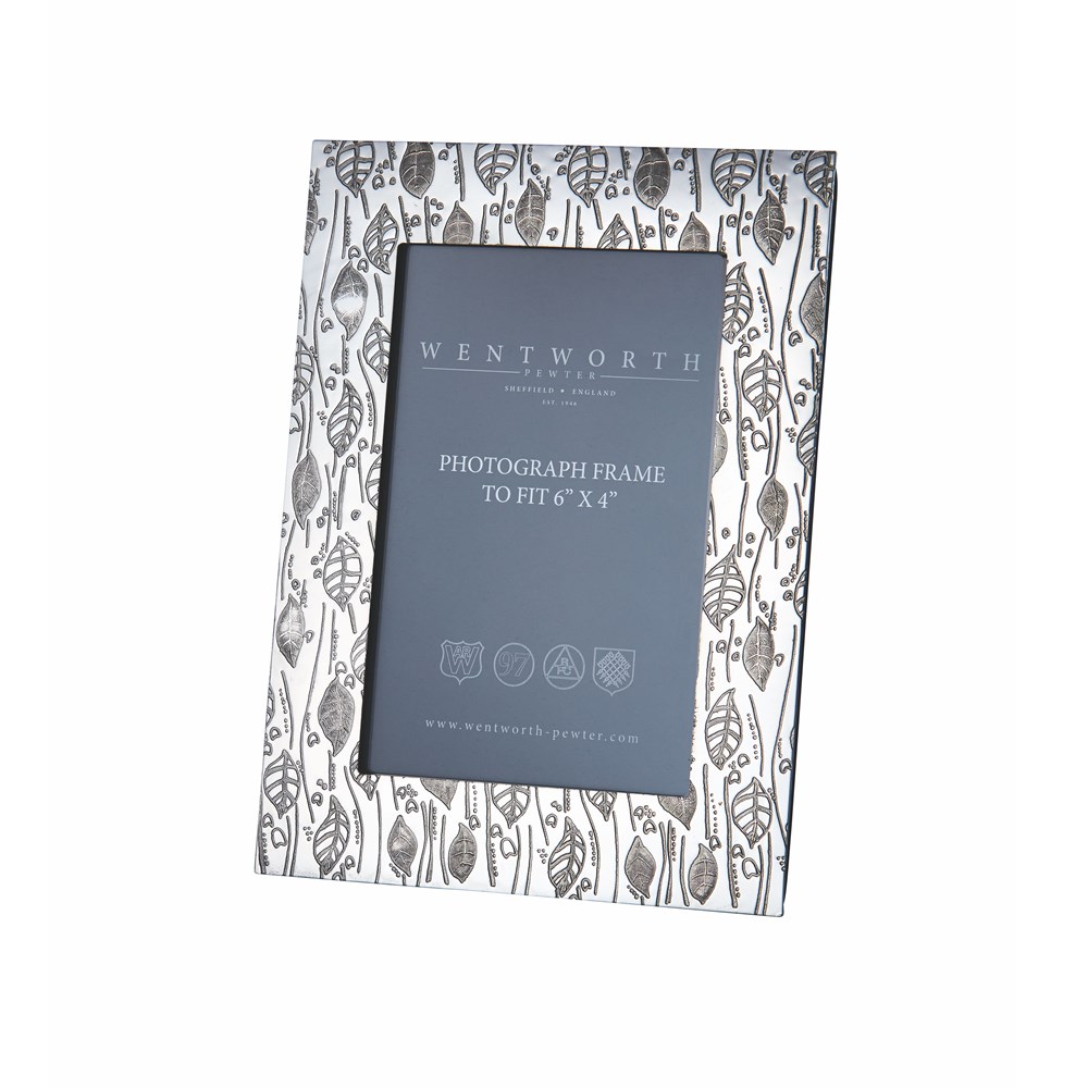 Small Leaf Pewter 6"X4" Picture Frame