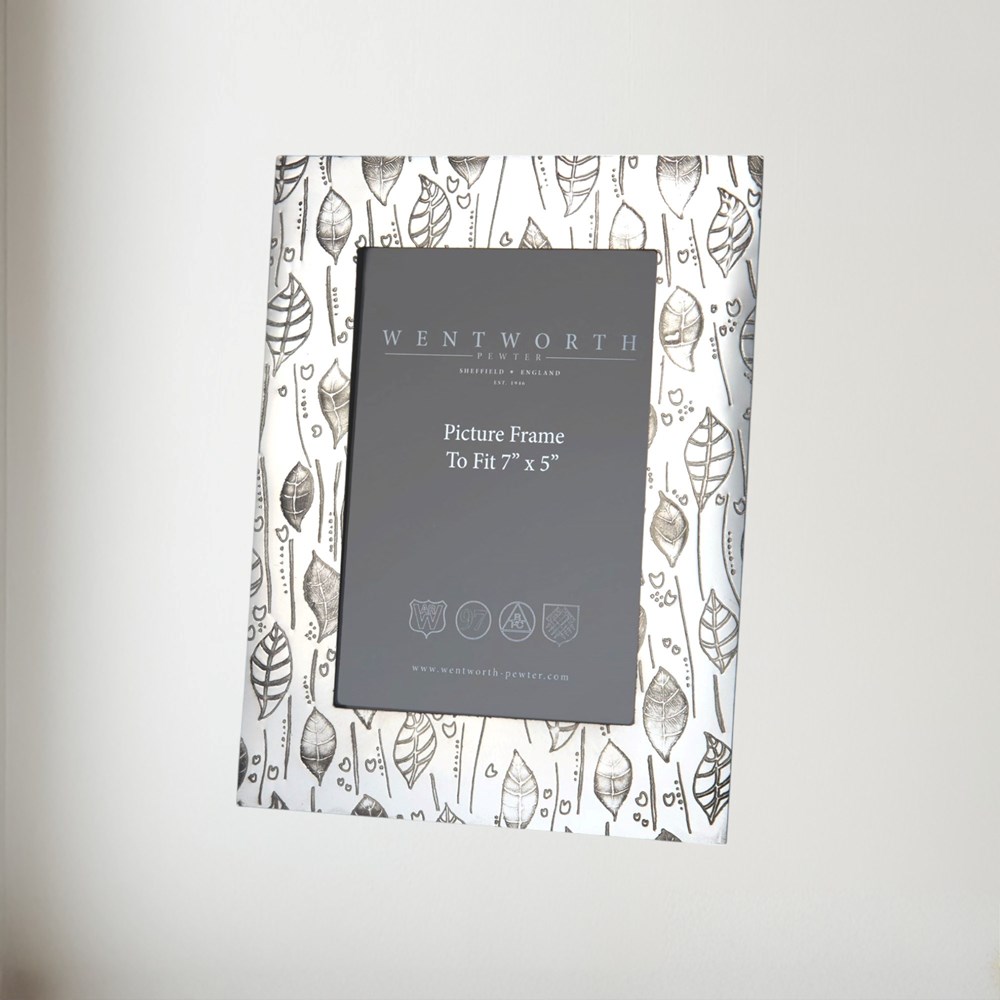 Large Leaf 7"X5" Pewter Picture Frame Large Leaf 7"x5" Pewter Picture Frame