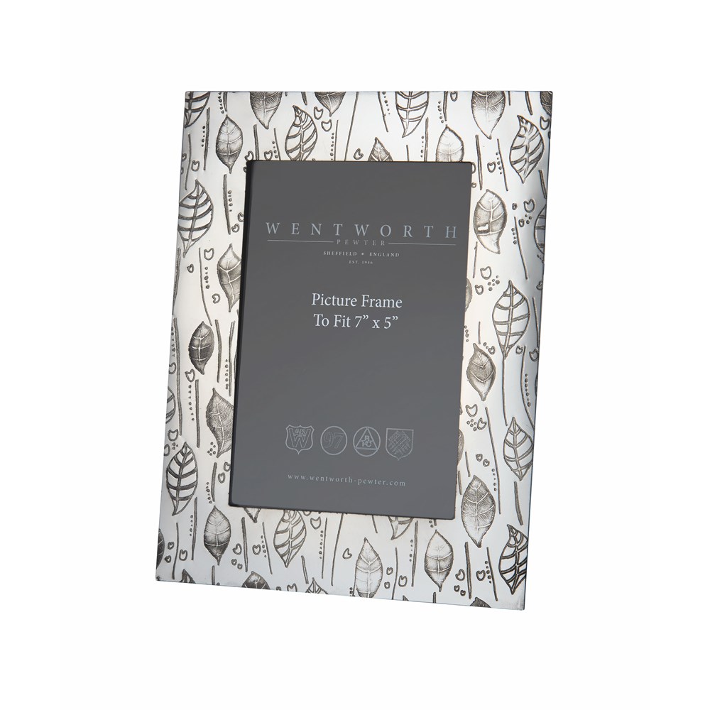 Large Leaf 7"X5" Pewter Picture Frame