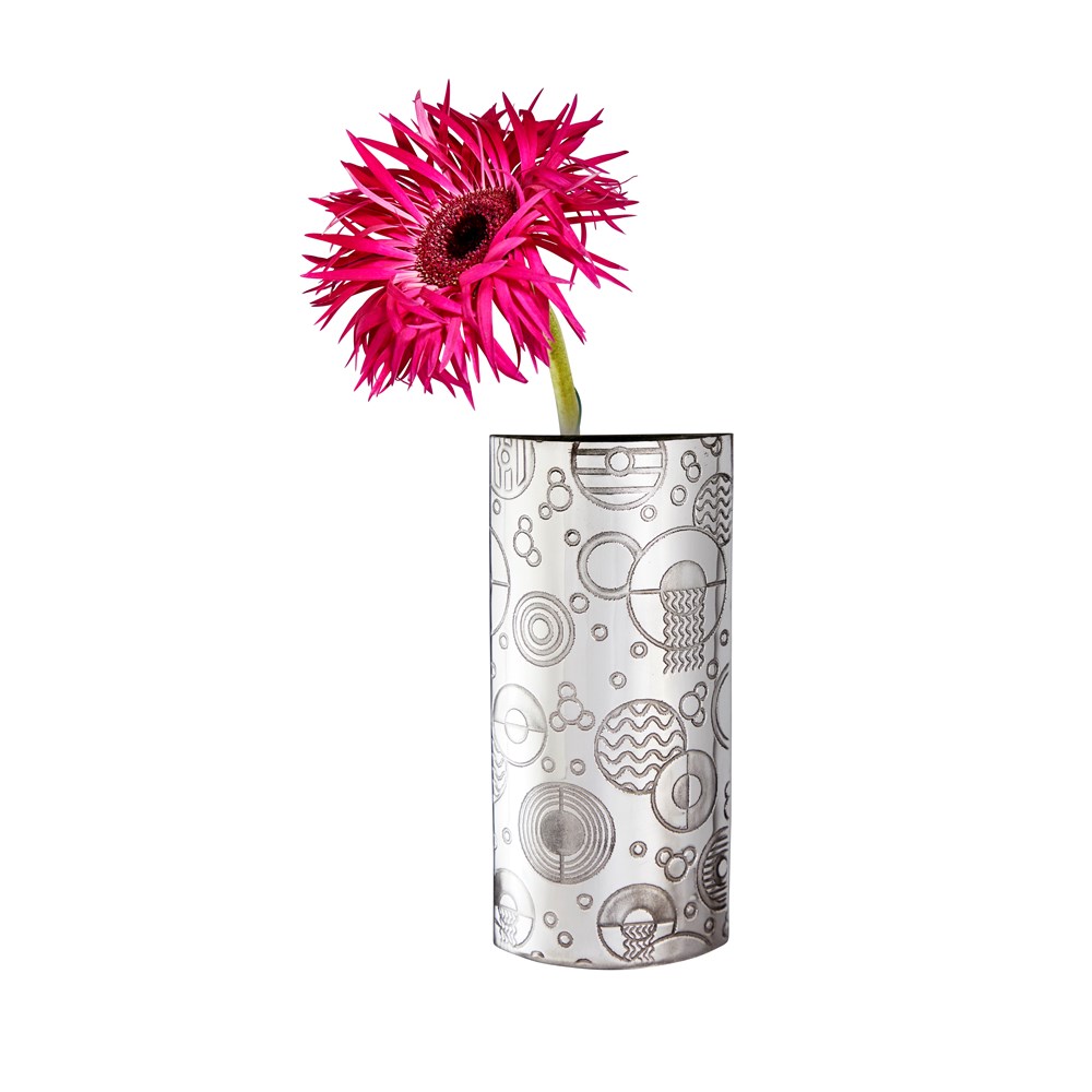 Retro "D" Pewter Budvase