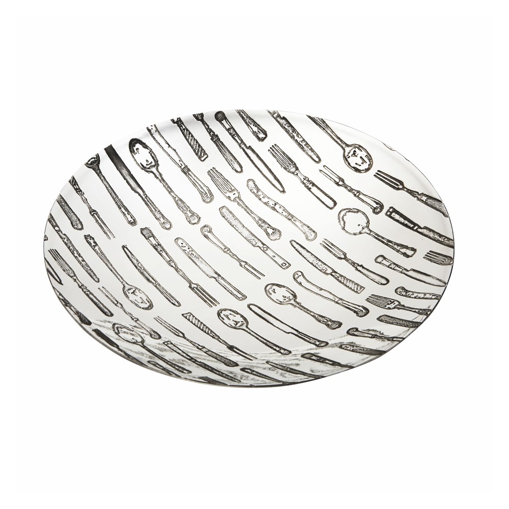Knife, Fork, Spoon Pewter Bowl