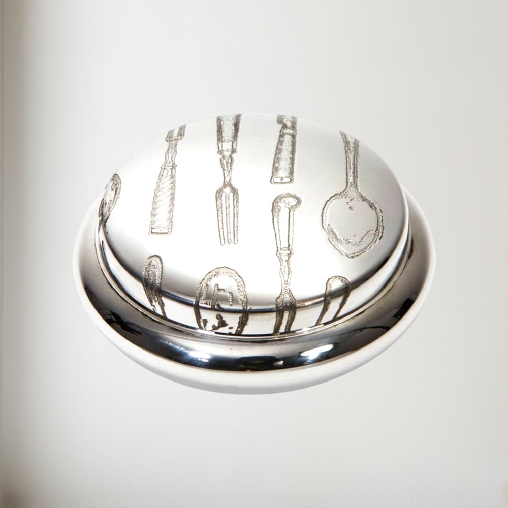 Knife Fork Spoon Pewter Trinket Box