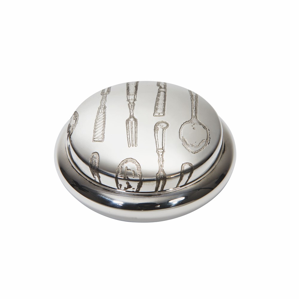 Knife Fork Spoon Pewter Trinket Box