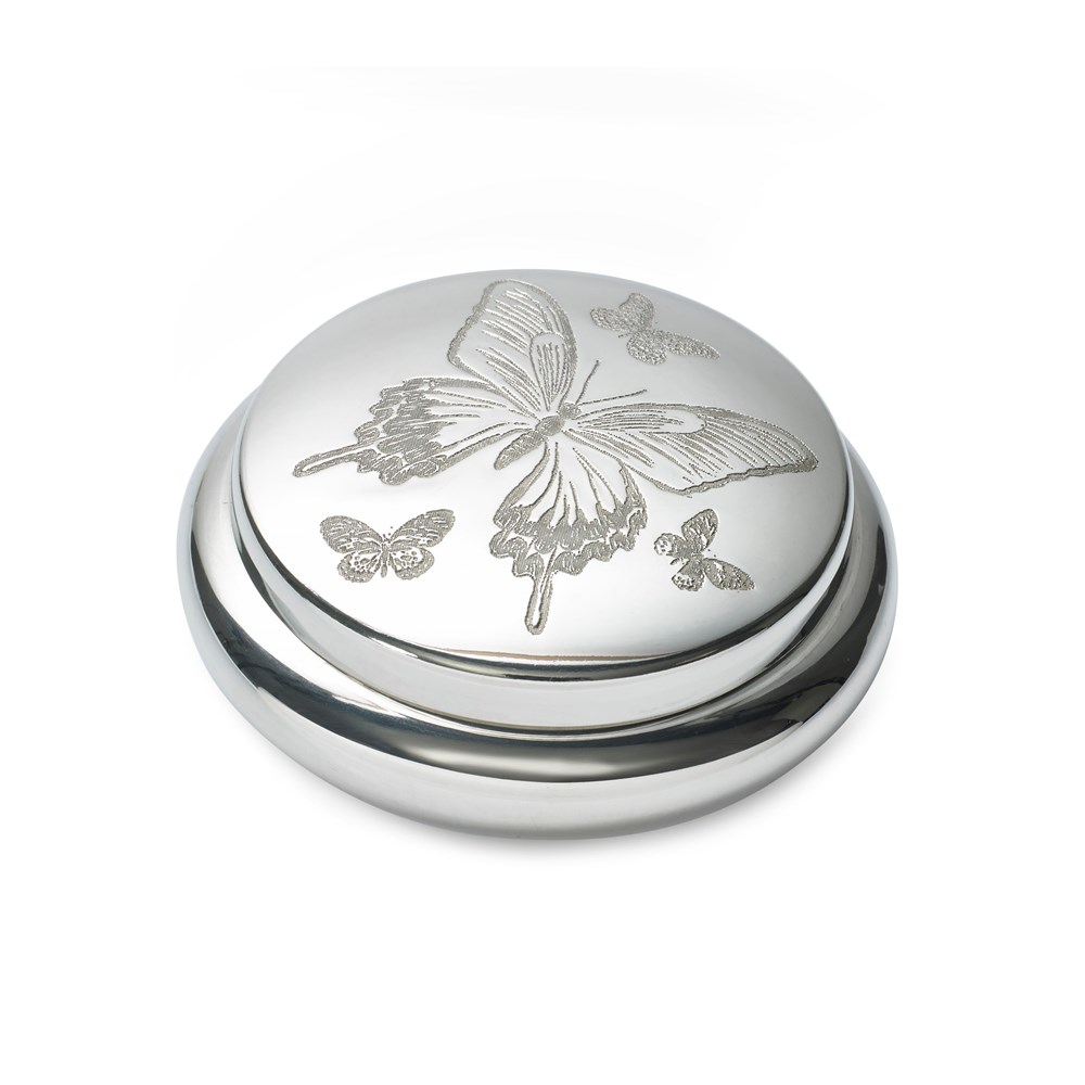 Butterfly Pewter Trinket Box