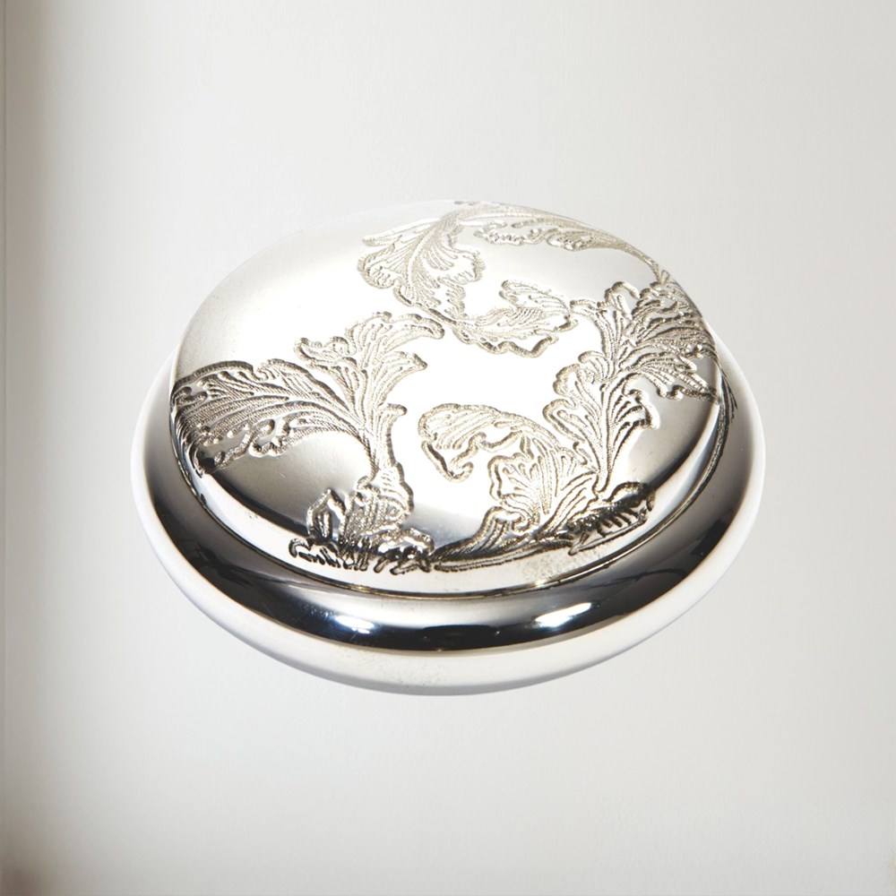 Acanthus Pattern Pewter Trinket Box Acanthus Pattern Pewter Trinket Box