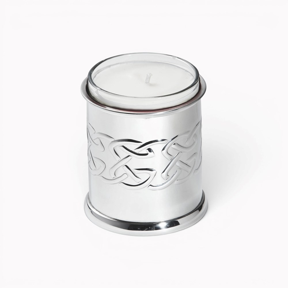 Embossed Celtic Pewter Candle Votive Embossed Celtic Pewter Candle Votive