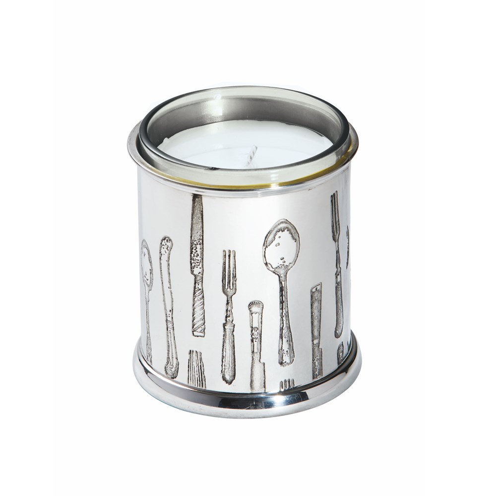 Knife Fork Spoon Pewter Candle Votive