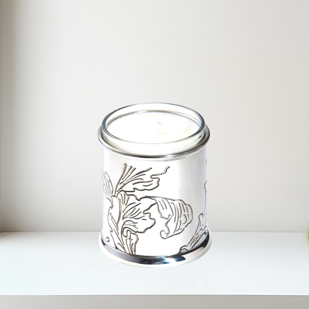 Acanthus Pattern Pewter Candle Votive