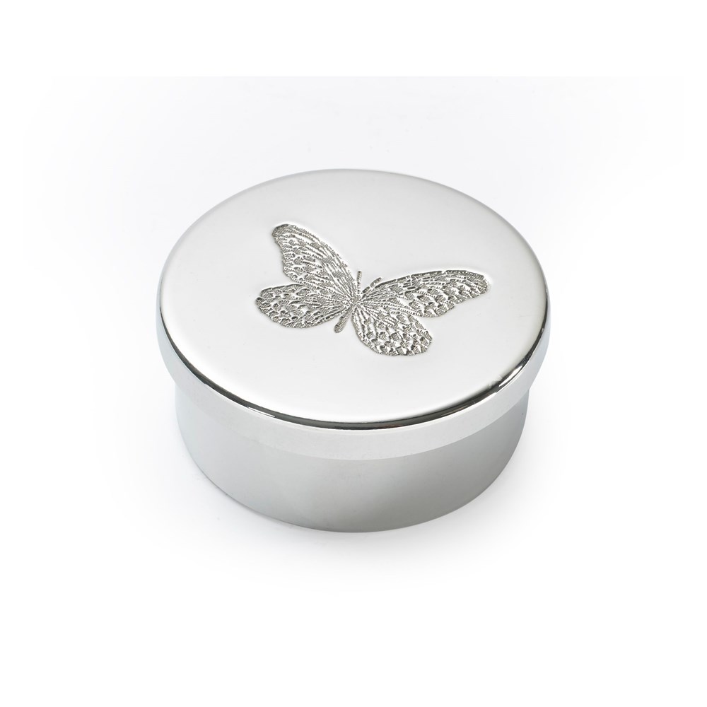 Small Butterfly Pewter Trinket Box