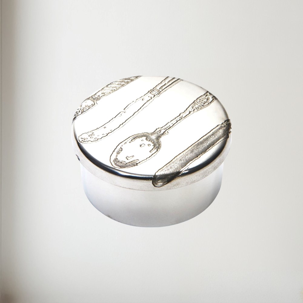 Small Knife Fork Spoon Pewter Trinket Box