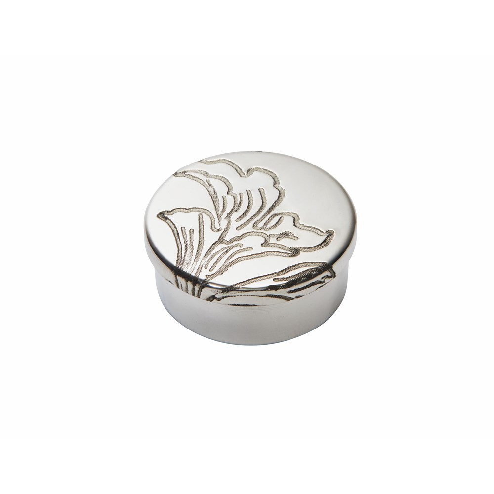 Acanthus Pattern Small Pewter Trinket Pill Box