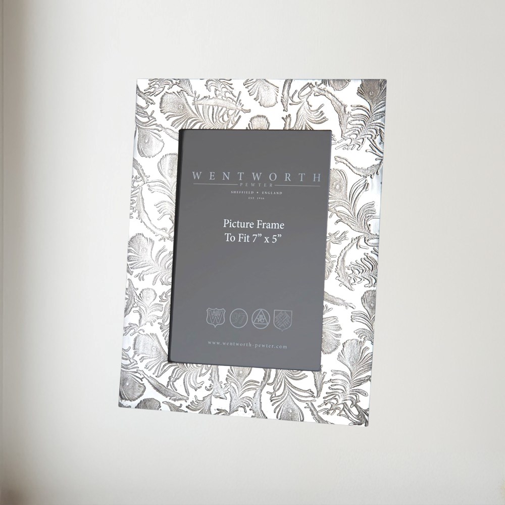 Large Peacock Pewter 7"X5" Picture Frame