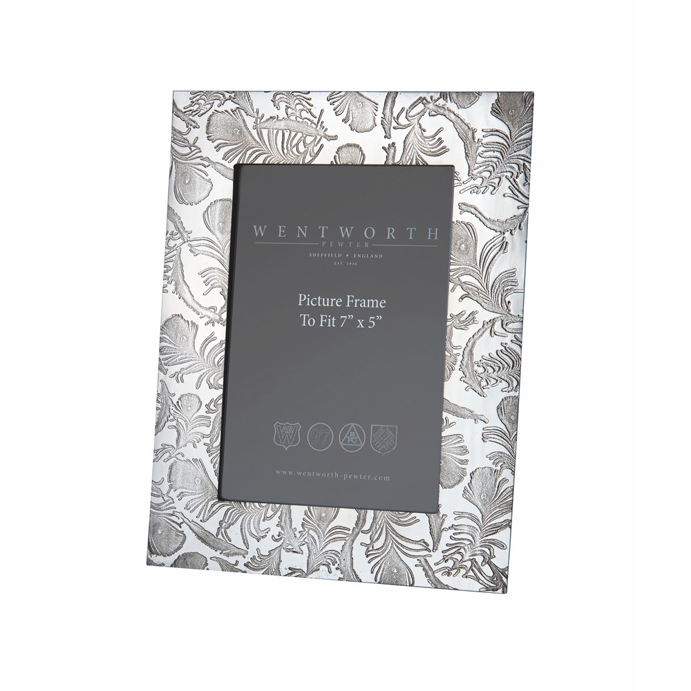 Large Peacock Pewter 7"X5" Picture Frame