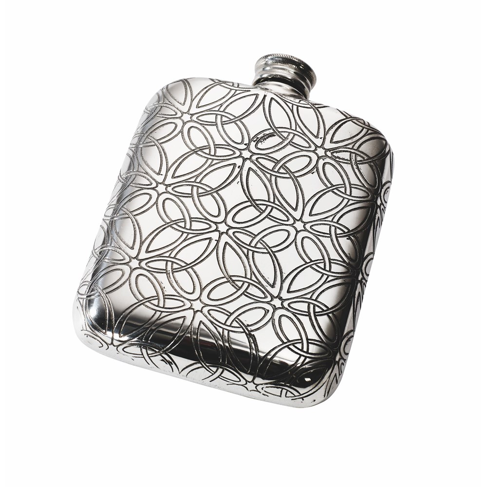 Triquetra 4oz Pewter Pocket Flask