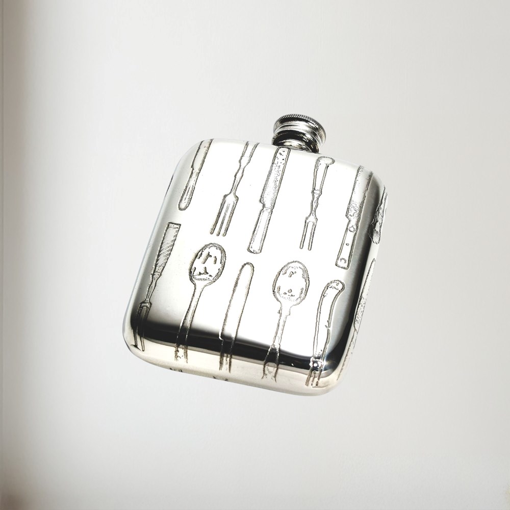 Knife Fork Spoon 4oz Pewter Pocket Flask Knife fork spoon 4oz pewter pocket flask