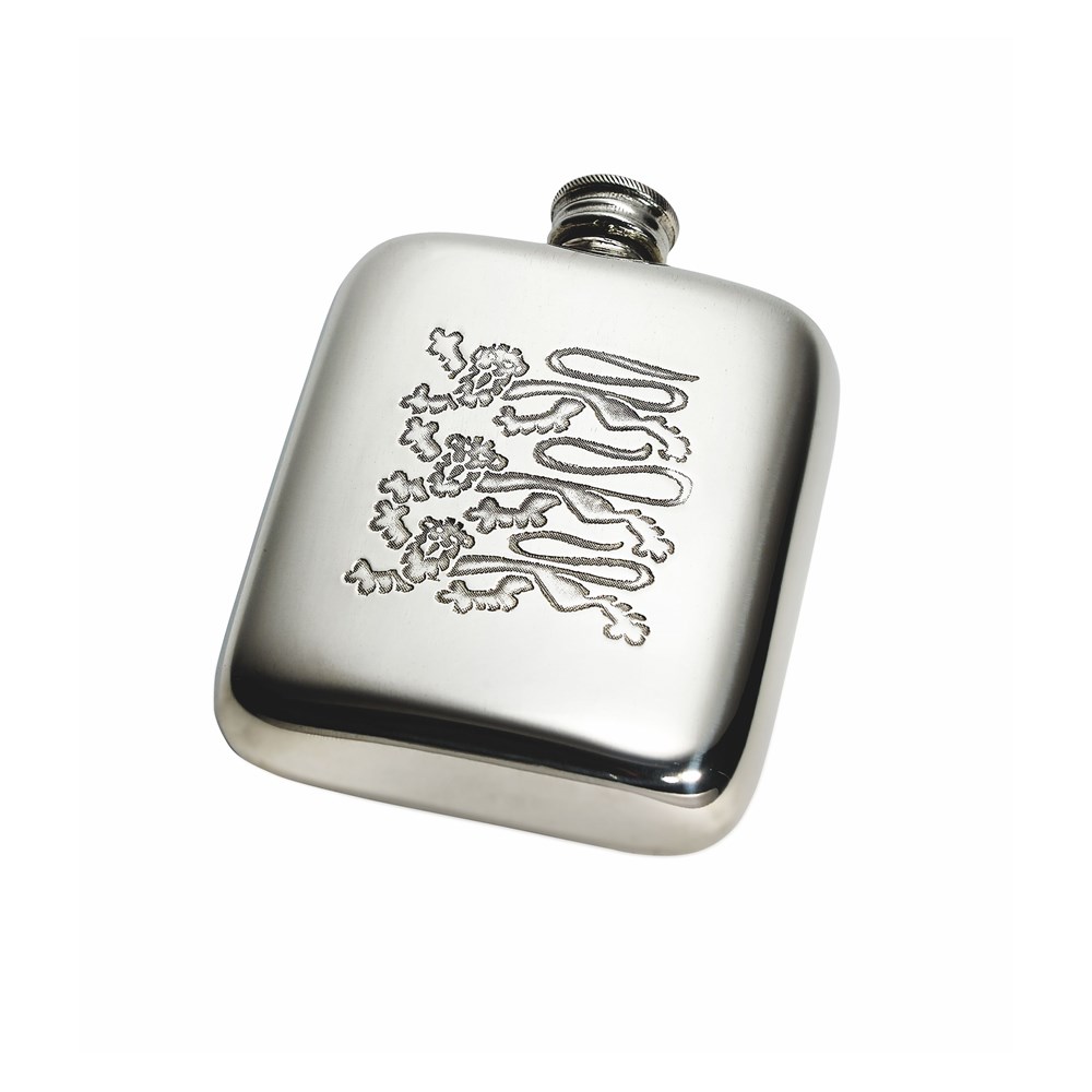 4oz Three Lions Pewter Pocket Flask