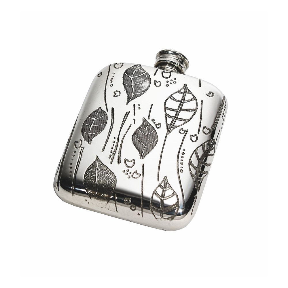 Leaf Pewter 4oz Pocket Flask
