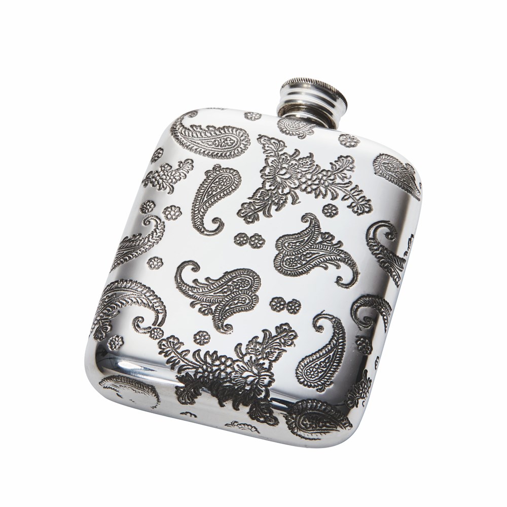 4oz Paisley Pewter Pocket Flask