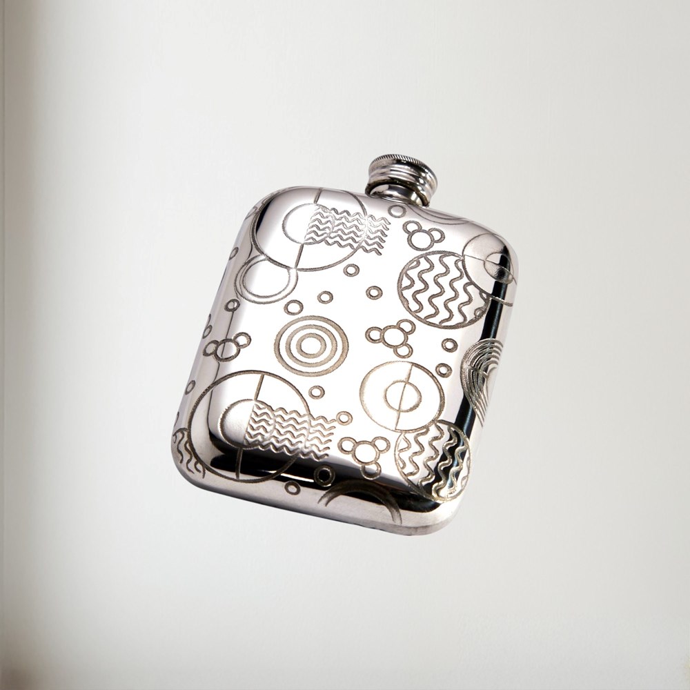 4oz Retro Pewter Pocket Flask