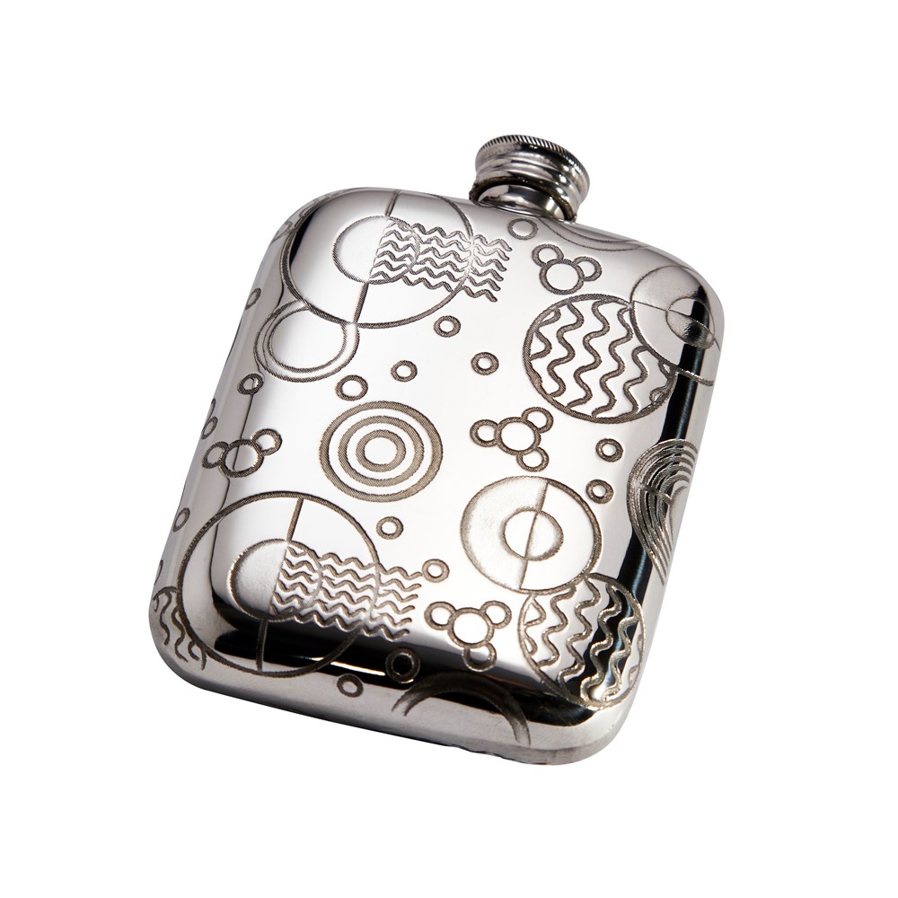 4oz Retro Pewter Pocket Flask