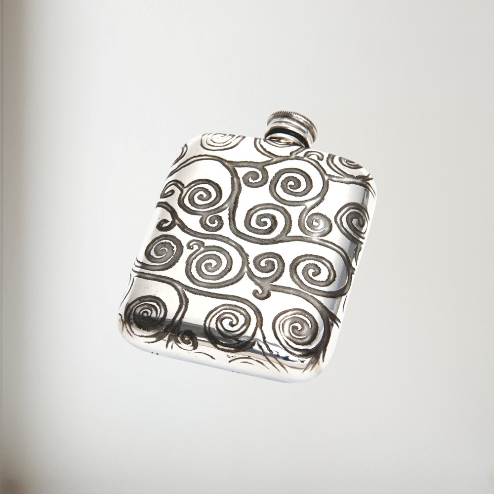Tree Of Life 4oz Pewter Pocket Flask