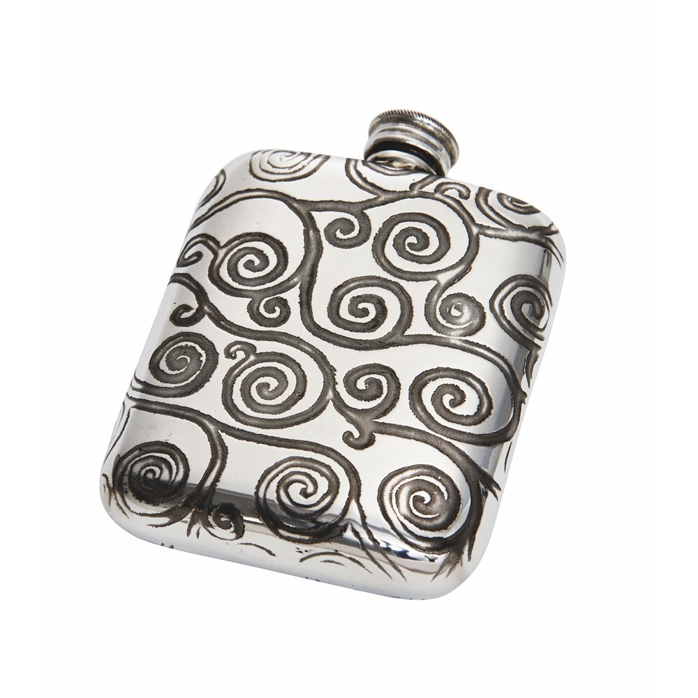 Tree Of Life 4oz Pewter Pocket Flask