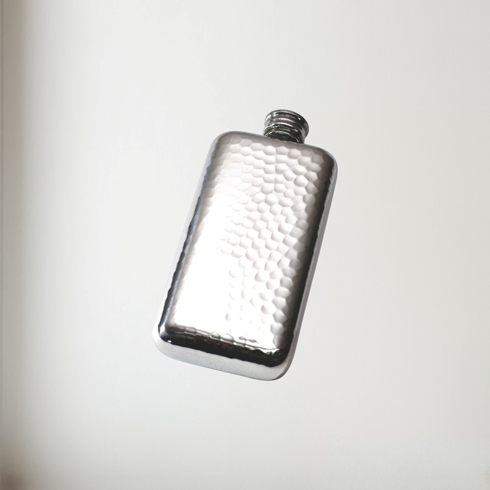 3oz Hammered Pewter Pocket Flask 3oz hammered pocket flask