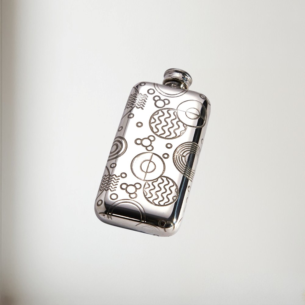 Small Retro Pewter Pocket Flask