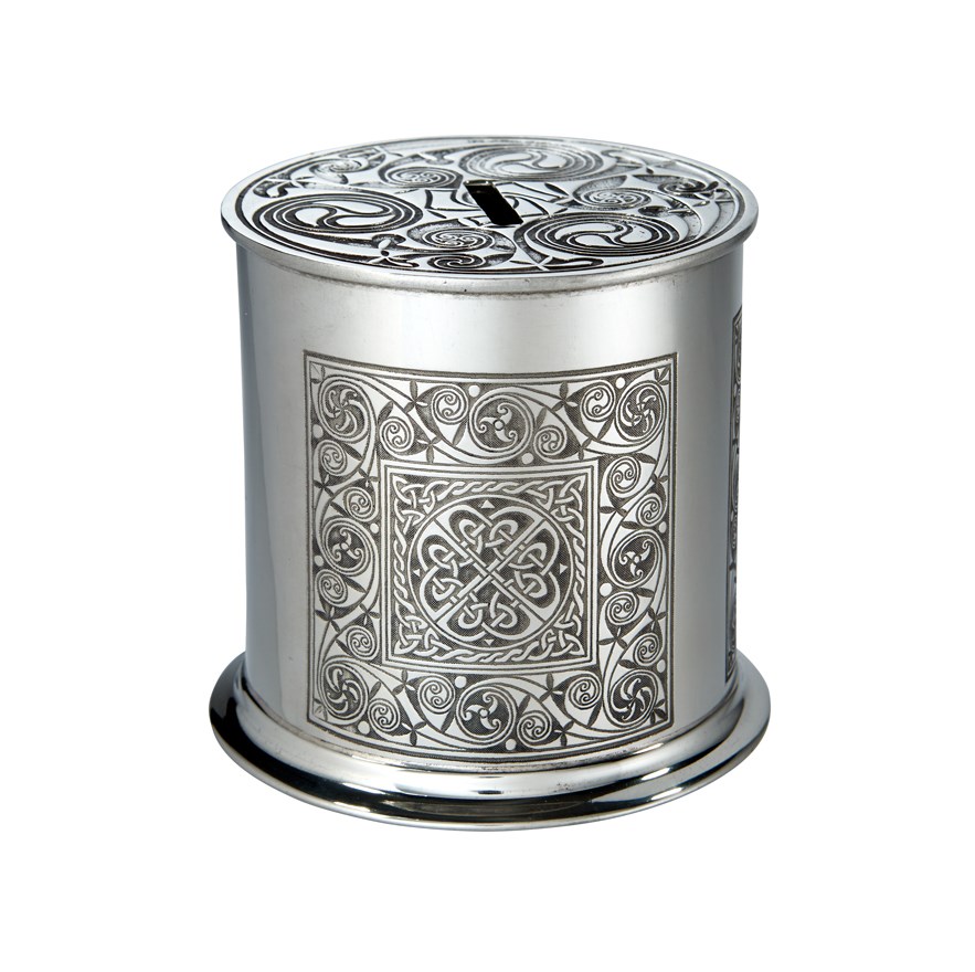 Celtic Spiral Pewter Money Box Celtic Spiral Pewter Money Box
