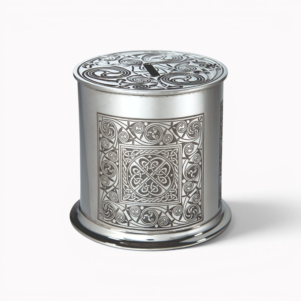 Celtic Spiral Pewter Money Box Celtic Spiral Pewter Money Box