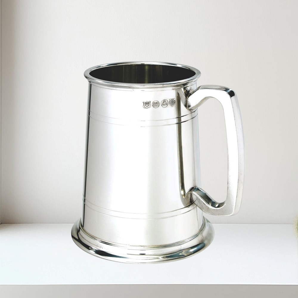 Double Lined One Pint Pewter Tankard