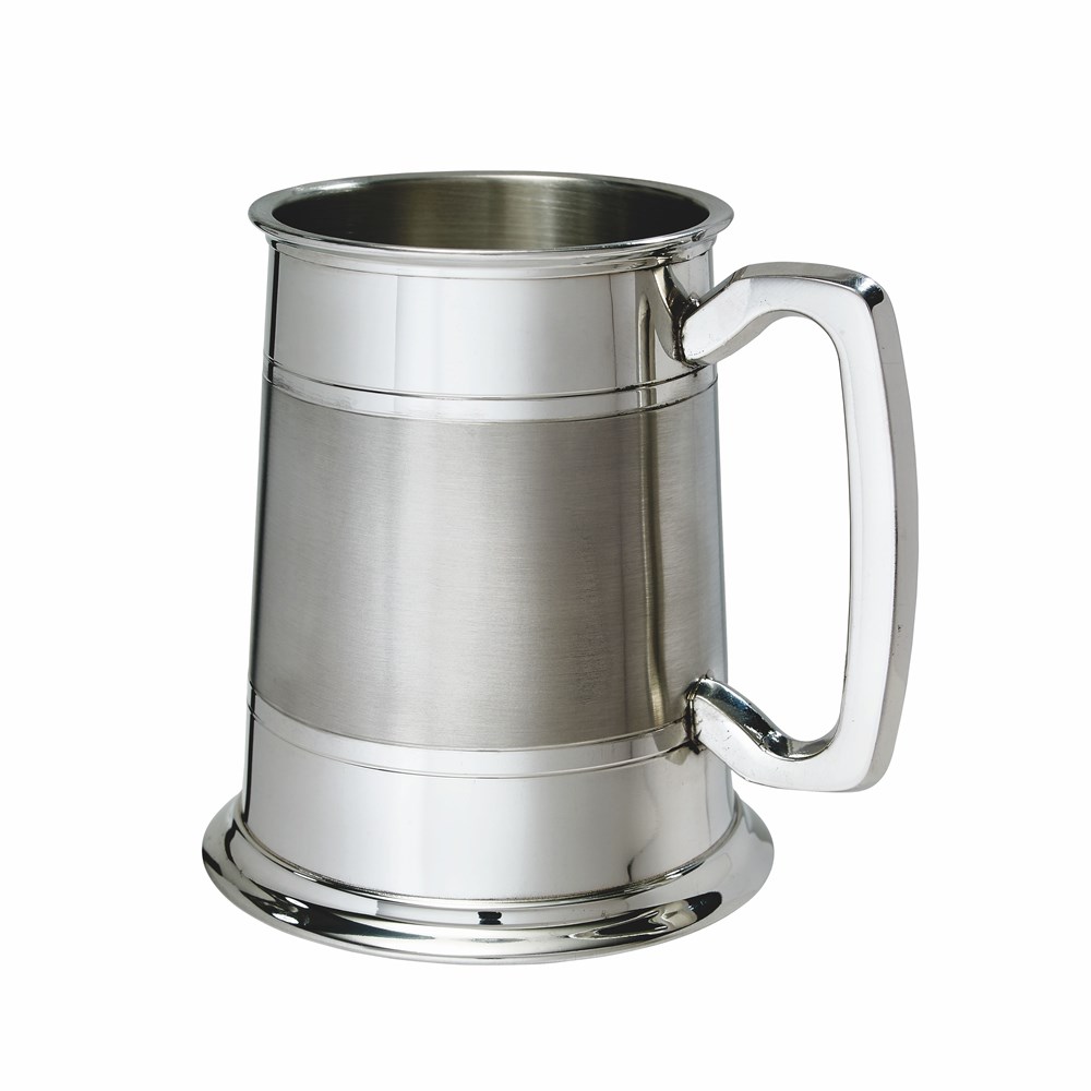 Part Satin Standard One Pint Lined Pewter Tankard