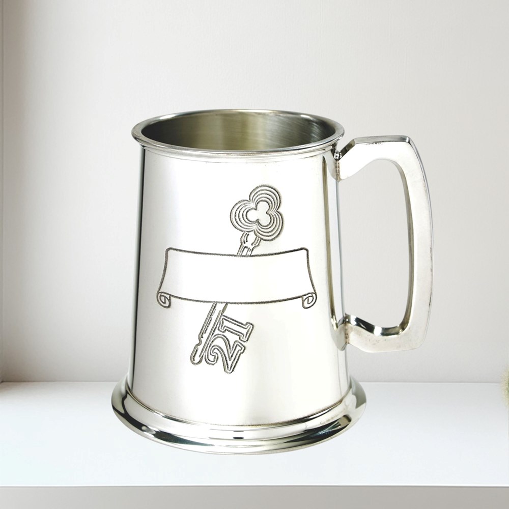 21 Key Stamp One Pint Pewter Tankard