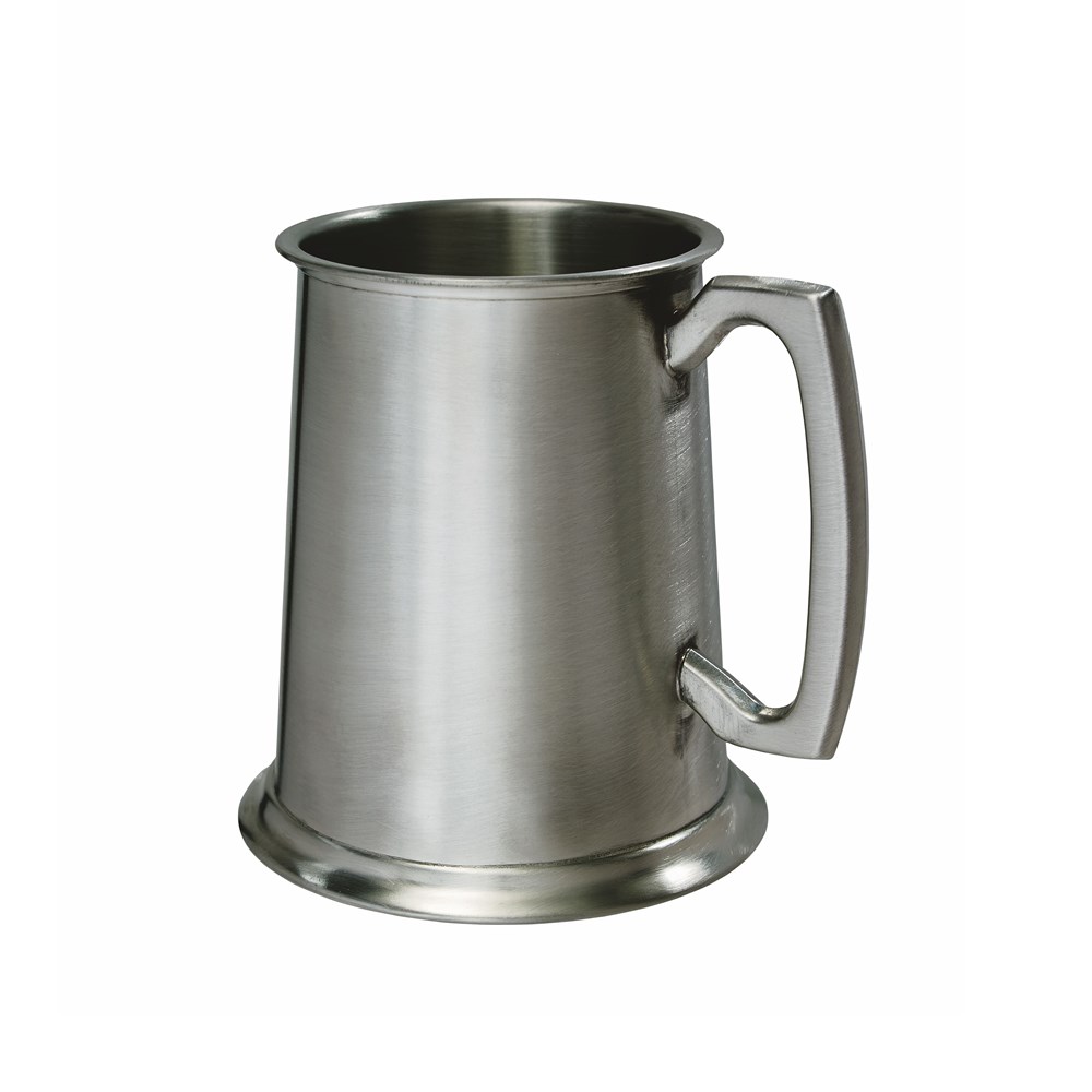One Pint Antique Finish Pewter Tankard