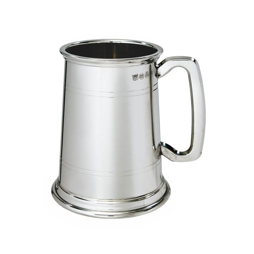 Double Lined One Pint Heavy Pewter Tankard