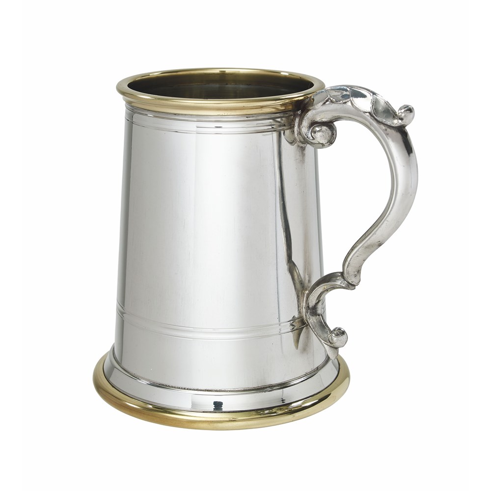 Wortley Pewter And Brass One Pint Tankard