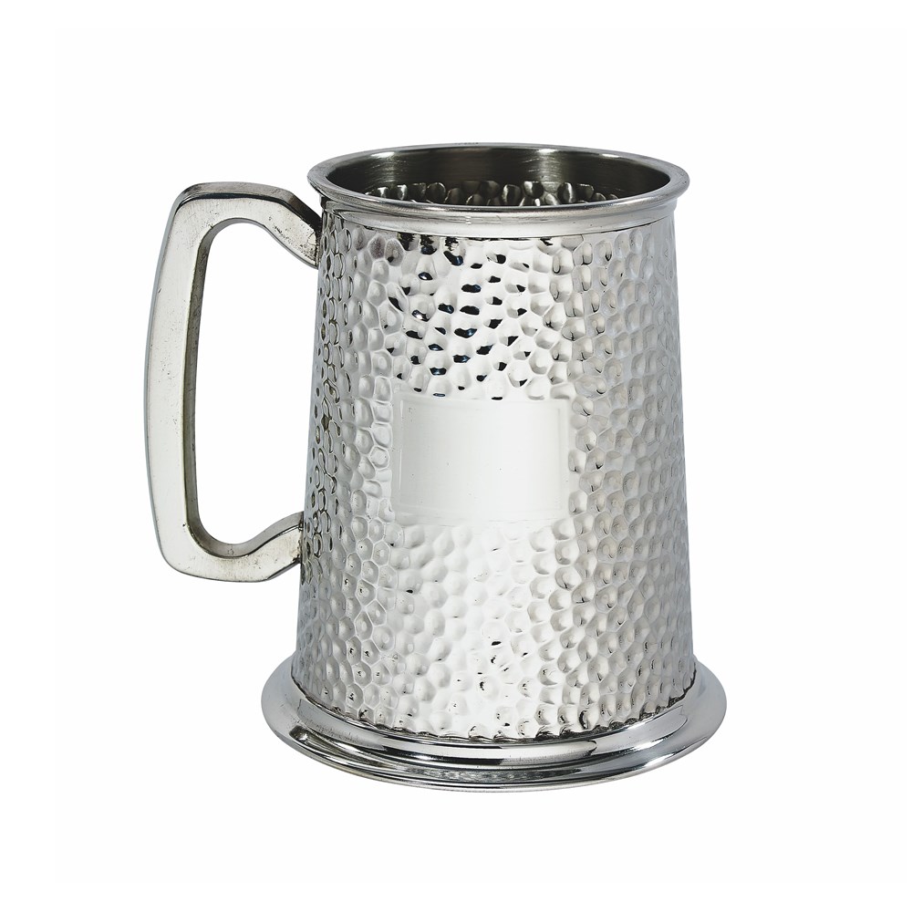 Hammered One Pint Pewter Tankard