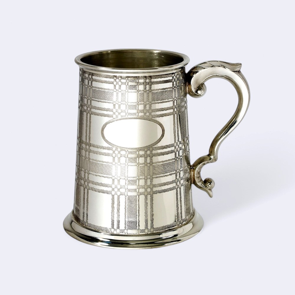 Tartan One Pint Pewter Tankard