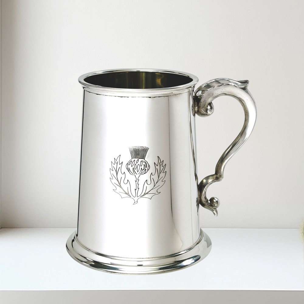 Thistle One Pint Pewter Tankard