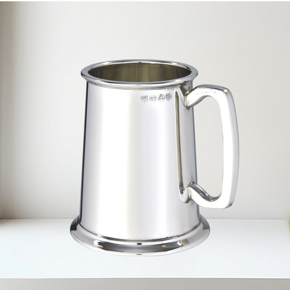 Plain One Pint Heavy Pewter Tankard