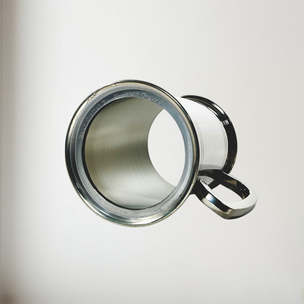 Standard Lined Glass Base One Pint Pewter Tankard