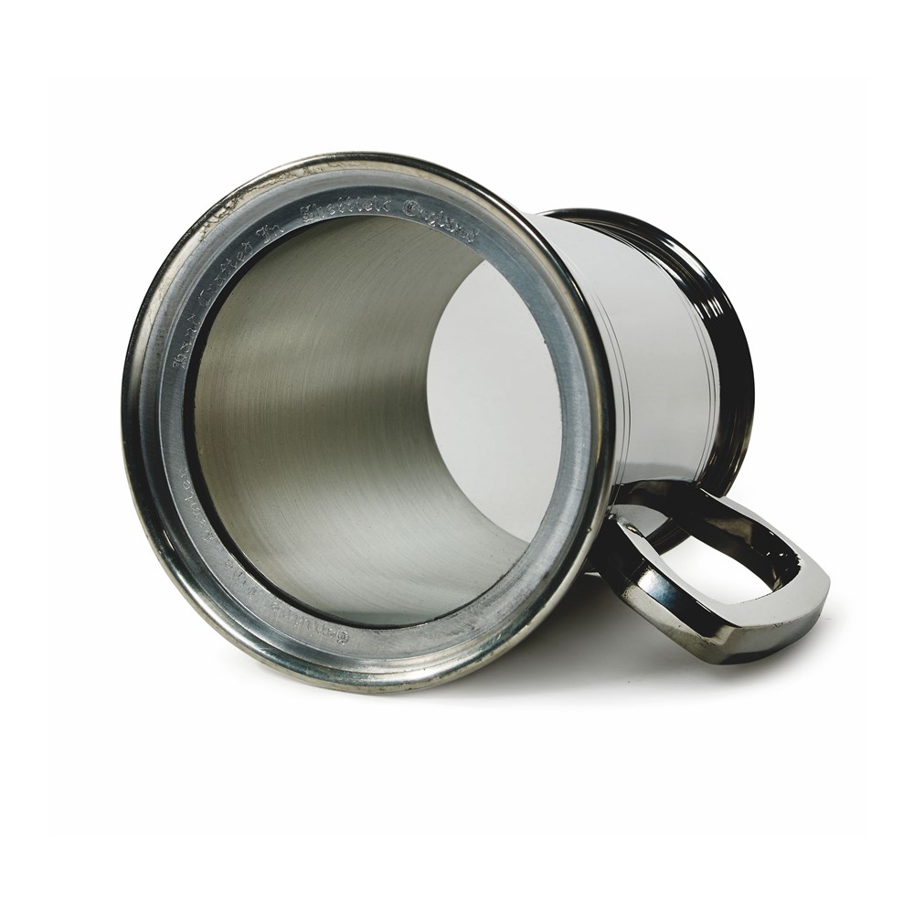 Standard Lined Glass Base One Pint Pewter Tankard