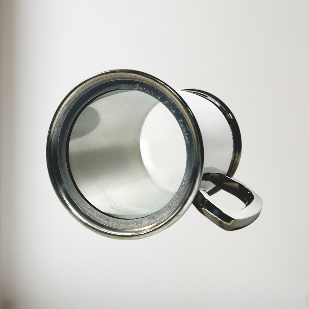 Plain Glass Base One Pint Pewter tankard Plain 1 pint PewterTankard with Glass Base