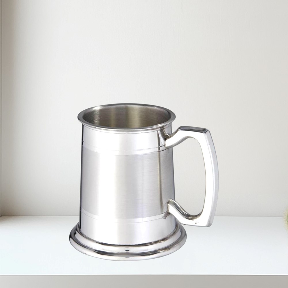 Half Pint Standard Double Lined Part Satin Pewter Tankard Half Pint Standard Double Lined Part Satin pewter tankard