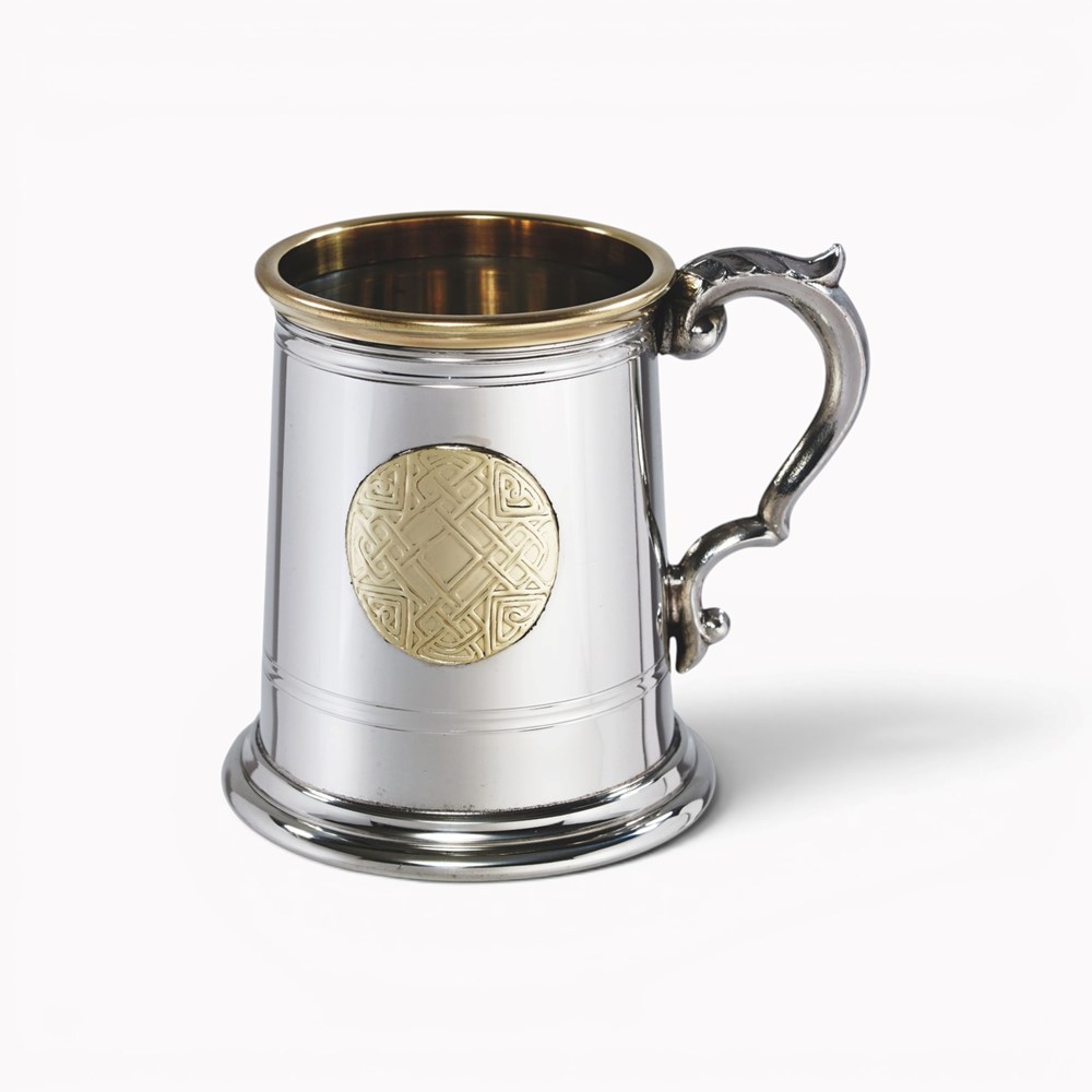 Half Pint Celtic Gold Pewter Tankard Half Pint Celtic Gold Pewter Tankard