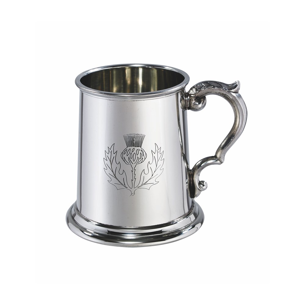 Half Pint Thistle Pewter Tankard